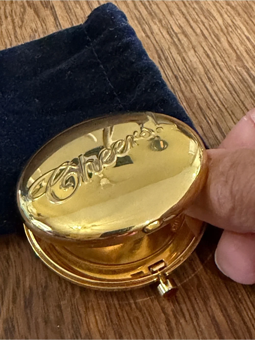 Estee Lauder Vintage Gold “Cheers” Mini Compact Powder Case
